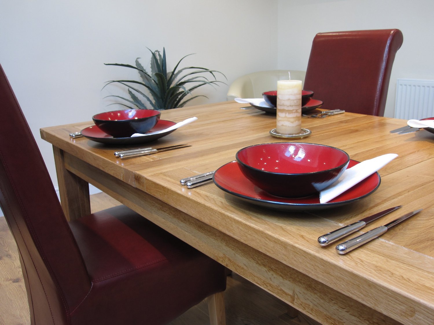 Solid Oak Extending Dining Table